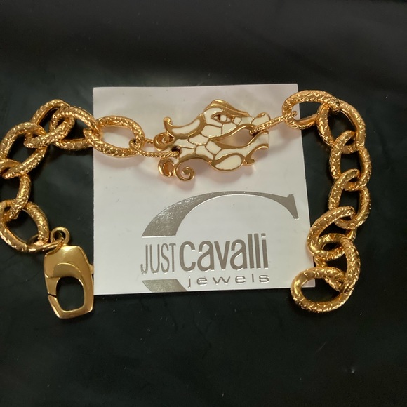 COPY - Just Cavalli goldtone bracelet. Set with a White Enamel Dragonhead. Lobs… - Picture 5 of 6